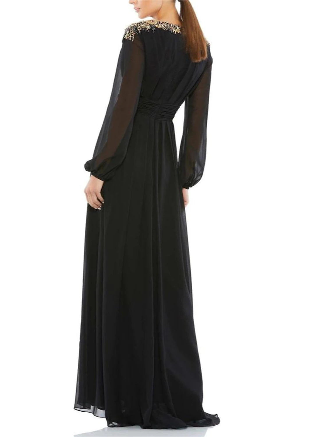 Wholesale A-Line Mother of the Bride Dress Wedding Guest Elegant Vintage V Neck Knee Length Stretch Chiffon Long Sleeve with Crystals Beading